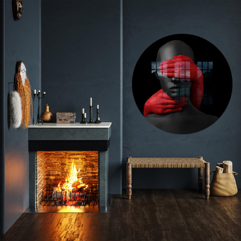 Décoration murale moderne en verre trempé noir et rouge avec un design tendance parfait pour un cadeau de bébé unique qui peut être personnalisé