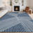 Modern Washable 2x6 Striped Hallway Runner, Non-Slip, Low Pile, Farmhouse Rug for Kitchen & Laundry - Black-1851996909