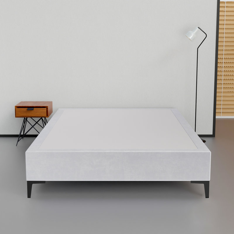Cadre de lit / sommier en bois de vinyle de qualité supérieure de 14 pouces, durable, élégant, multicolore et base confortable avec pieds en plastique