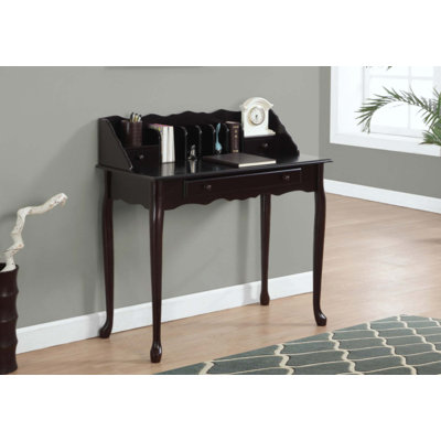 Bureau d'ordinateur, bureau personnel, ordinateur portable, tiroirs de rangement, bois de travail, traditionnel