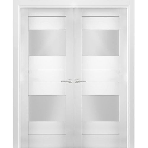 VDomDoors Sete Frosted Glass Standard White Door | Wayfair
