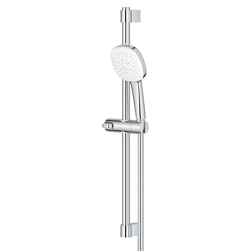 Tempesta 110 Square 24in Shower Rail Set, 3-Spray, StarLight Chrome