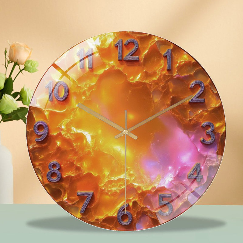 Horloge murale en verre 12 po