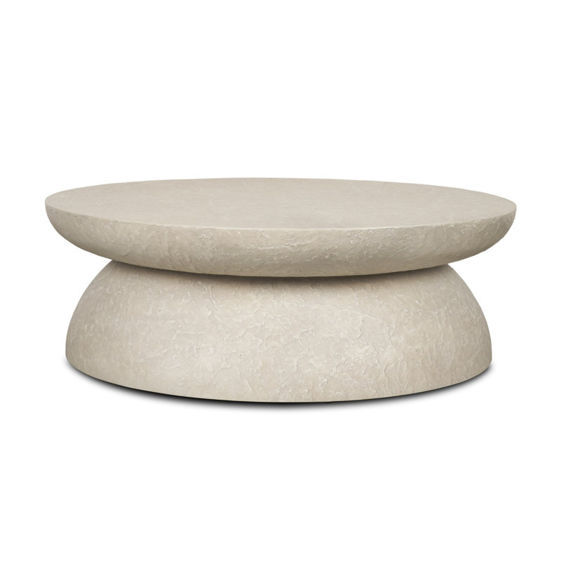 Julius 48" Round Stone Finish Coffee Table