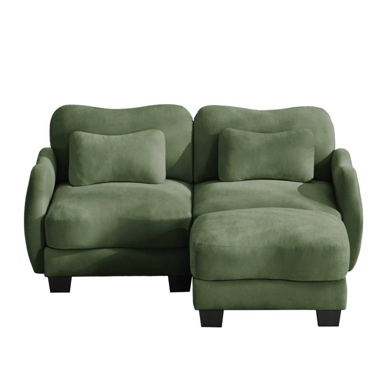 Causeuse en chenille avec repose-pieds mobile (vert)