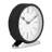 Modern Clock Metal Glass Wood Steel Roman Numerals 7" Black and White Tabletop Decor for Home Office Bedroom Living Room