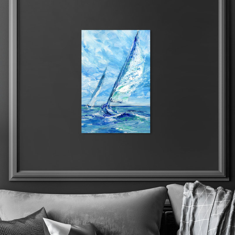 Nautique et bateaux côtiers-reproduction d’art, H 40 po x l 30 po x P 1,5 po, Toile tendue