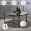 Table basse en laiton antique avec plateau en miroir de 5 mm - Pièce de salon glamour qui rehausse l'espace