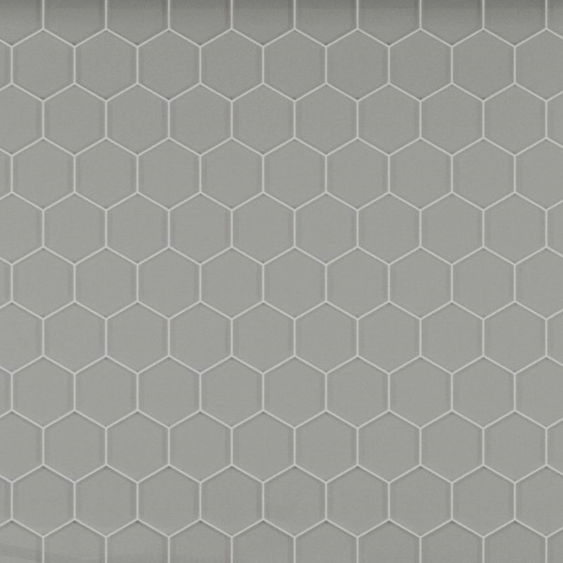 3" Beehive 10.25in.x11.75in. Glass Mosaic Tile, Misty Gray Gloss