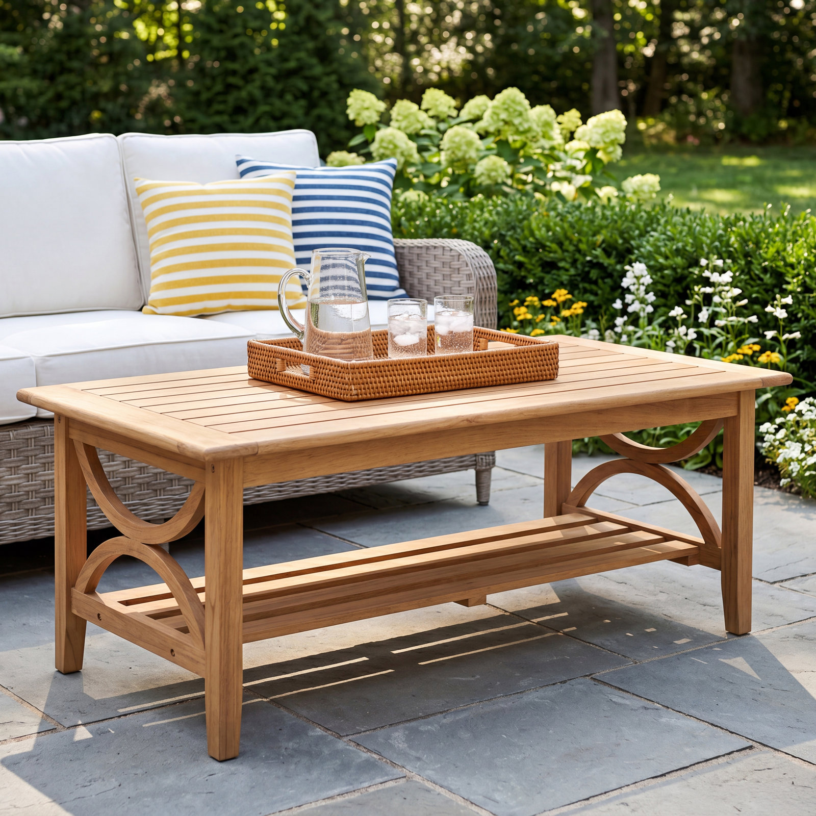 Brunswick 48" Teak Patio Table, Natural