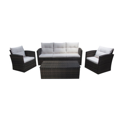 Aronson 5 - Person Patio Conversation Set with Cushions