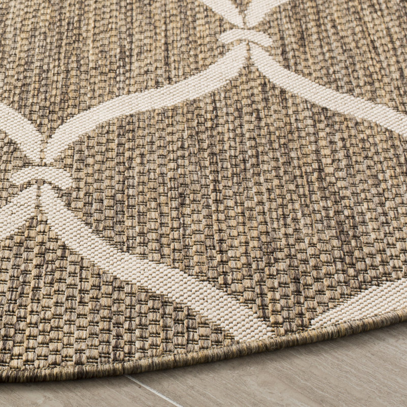 Coroghon Performance Geometric Indoor/Outdoor Area Rug, Round 6'7" 