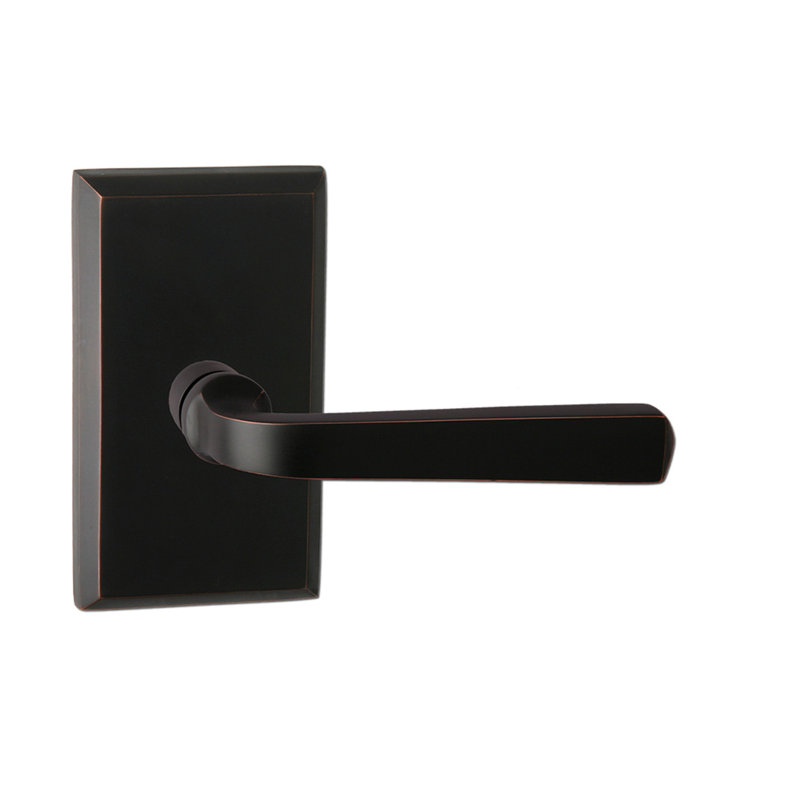 Bravura 904S-G1 Passage Memphis Lever on Beveled Rectangular Rose in Oil Rubbed Bronze, Oil Rubbed Bronze