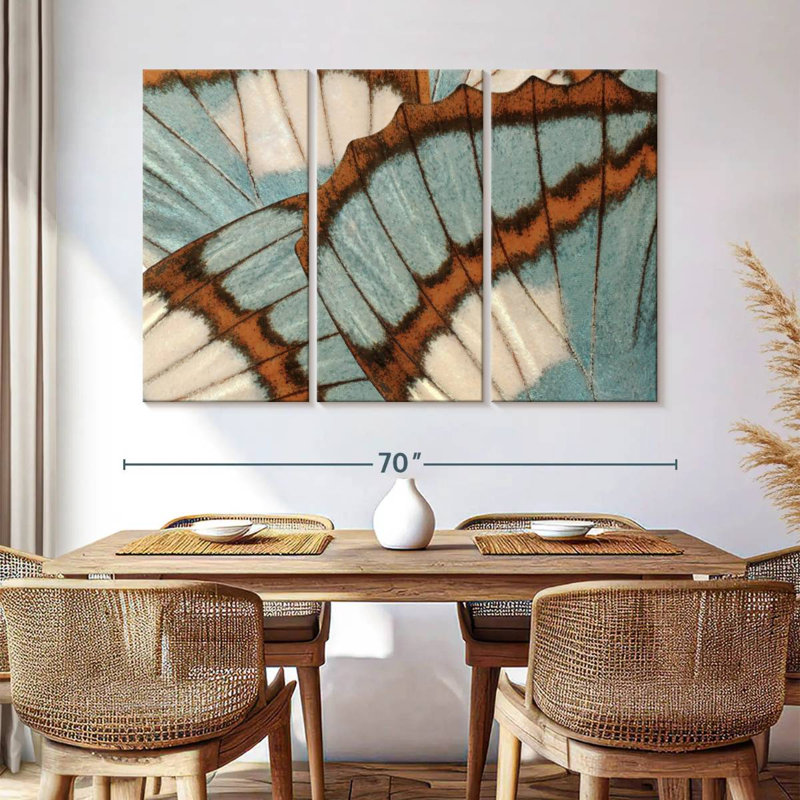 Blue Brown Butterfly Wings, 42" H x 65" W