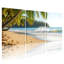 Palmiers, plage tropicale, vagues de sable, ciel de sable, ensemble de 3 impressions sur toile-259674356