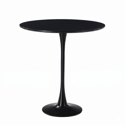  Bristol 31" Round Bar Height Dining Table – 3-4 Person Pedestal High-Top Table with Industrial Iron Base, Easy-Clean MDF Top for Kitchen, Bistro, and Home Bar