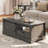 Brady 47" Farmhouse Coffee Table with Drawer and Barn Door-1009702774