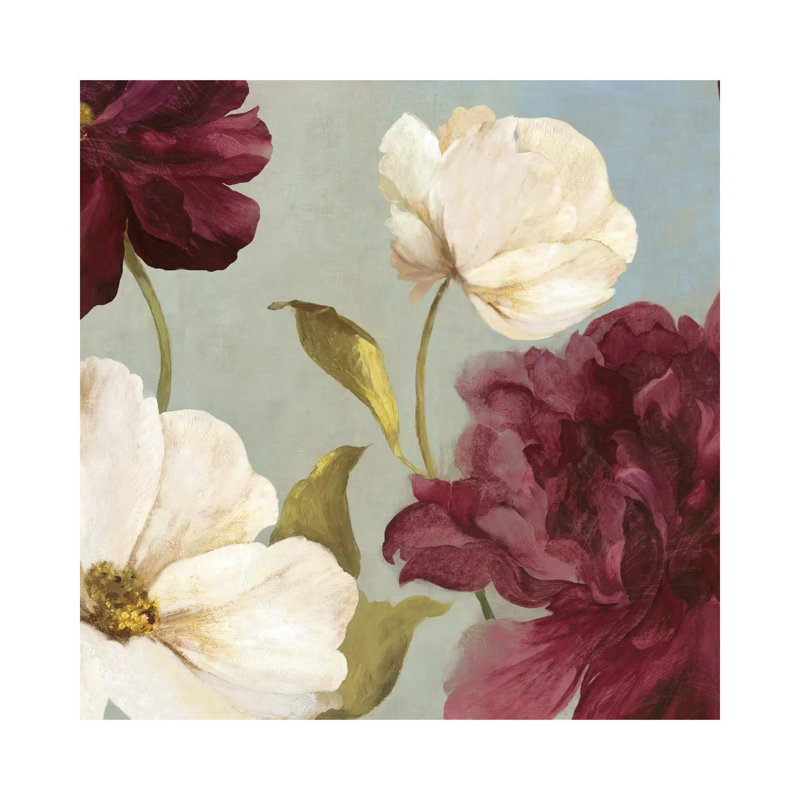 Deep Peonies II, Square by Asia Jensen - Wrapped Canvas Painting, 30.48 cm H x 30.48 cm W