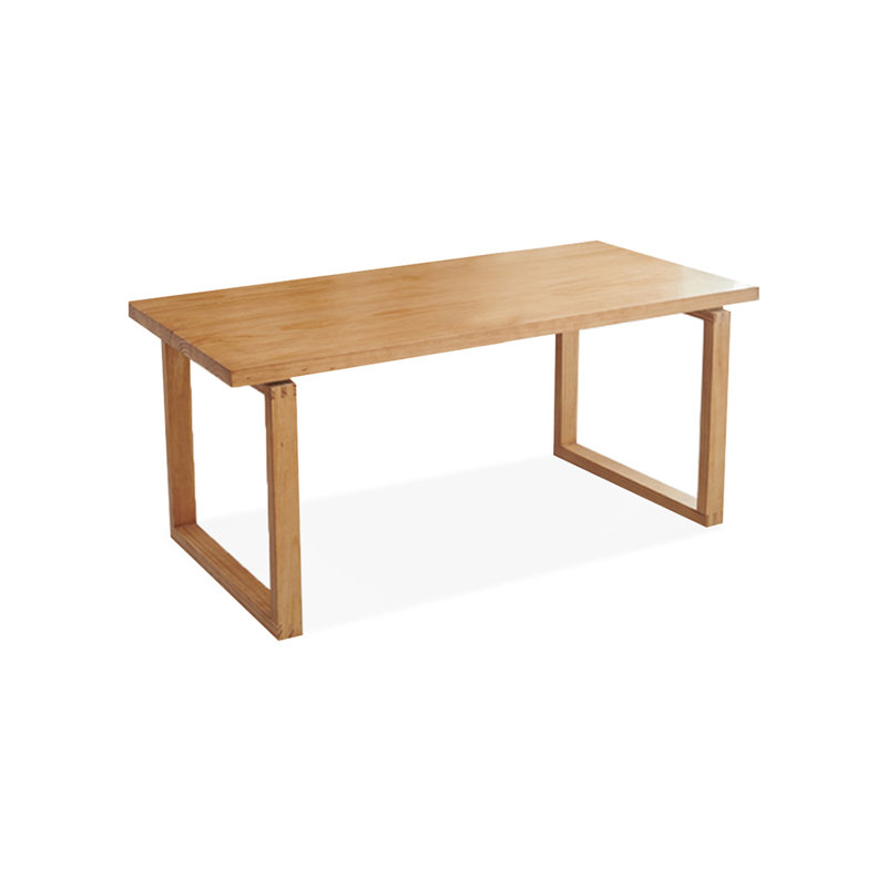 Bureau rectangulaire brun en bois massif, H 29,53 po x l 62,99 po x P 27,56 po