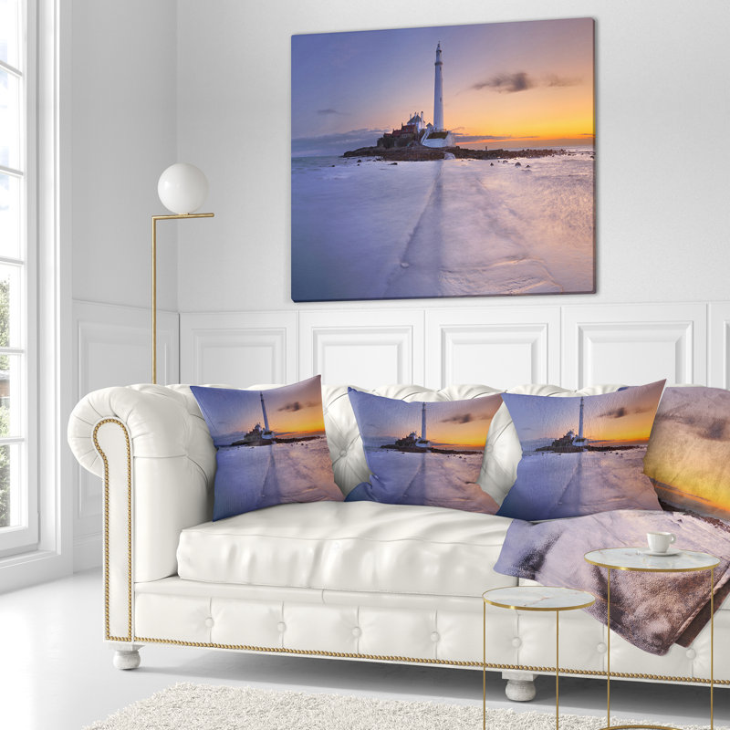Oreiller de soleil au-dessus de st. mary seascape, 16 po x 1 po, Coussin décoratif