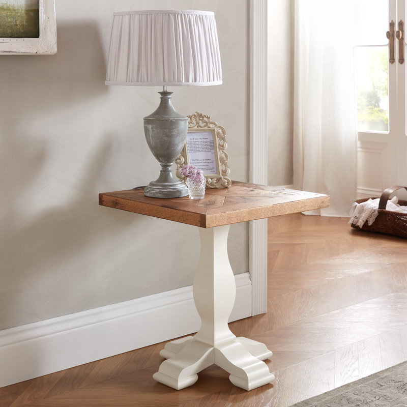 Abdulkadir Solid Wood Pedestal End Table