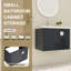 Meuble-lavabo 28 po avec lavabo en céramique - Porte murale à fermeture douce et poignées en métal pour salle de bain luxueuse