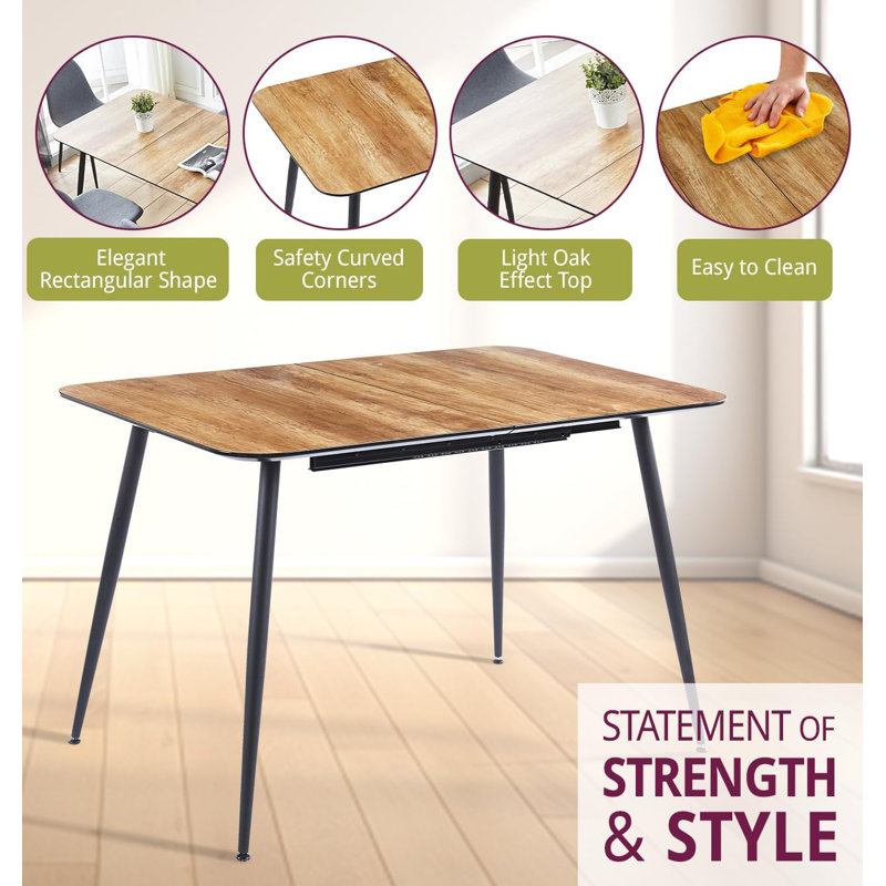Antigua Extendable Metal Base Dining Table