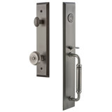 Fifth Avenue Handleset with Single Cylinder Deadbolt and Bouton Door Knob and Fifth avenue Rosette