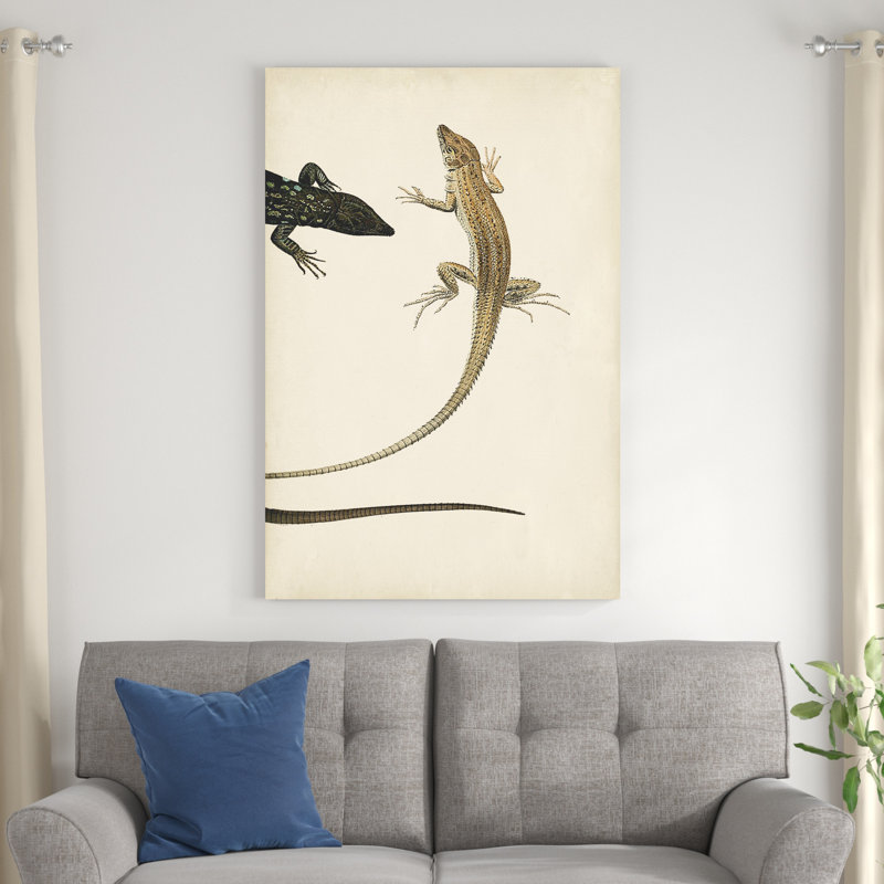 Lézard Diptyque II, H 48 po x l 32 po