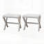 Tabouret d'appoint, chaise rembourrée en lin capitonnée avec siège en bois à base en X et garniture cloutée élégante pour les intérieurs modernes-133591323