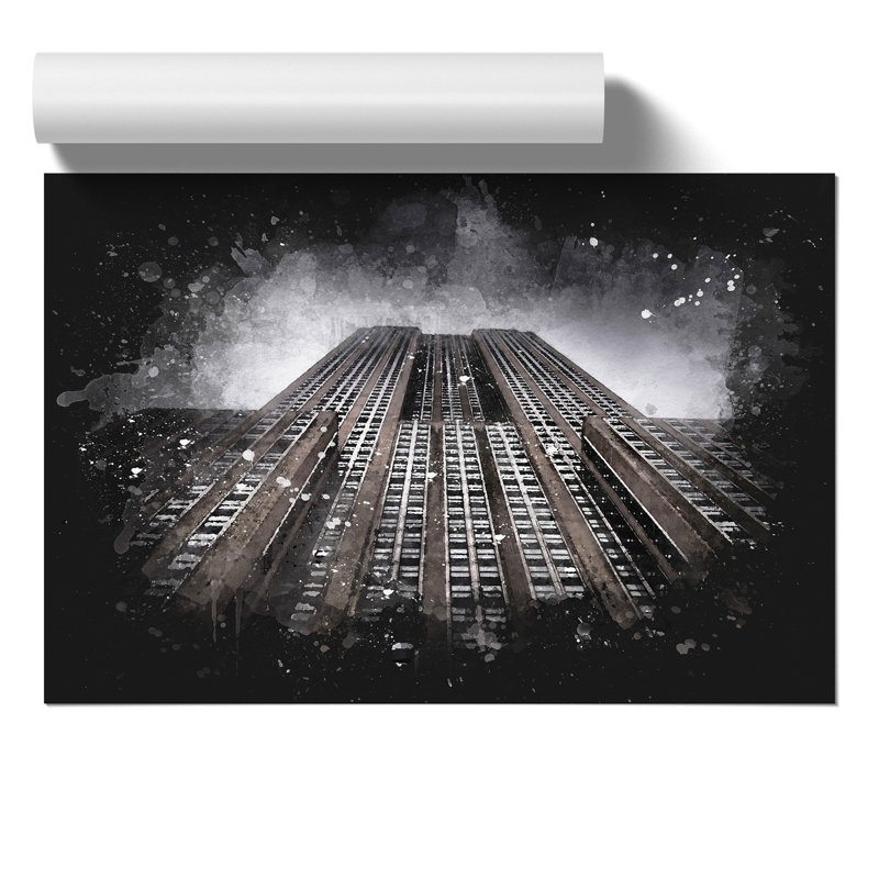 The Empire State Building Paint Splash - Frameless Print, 59cm H x 84cm W x 0.1cm D