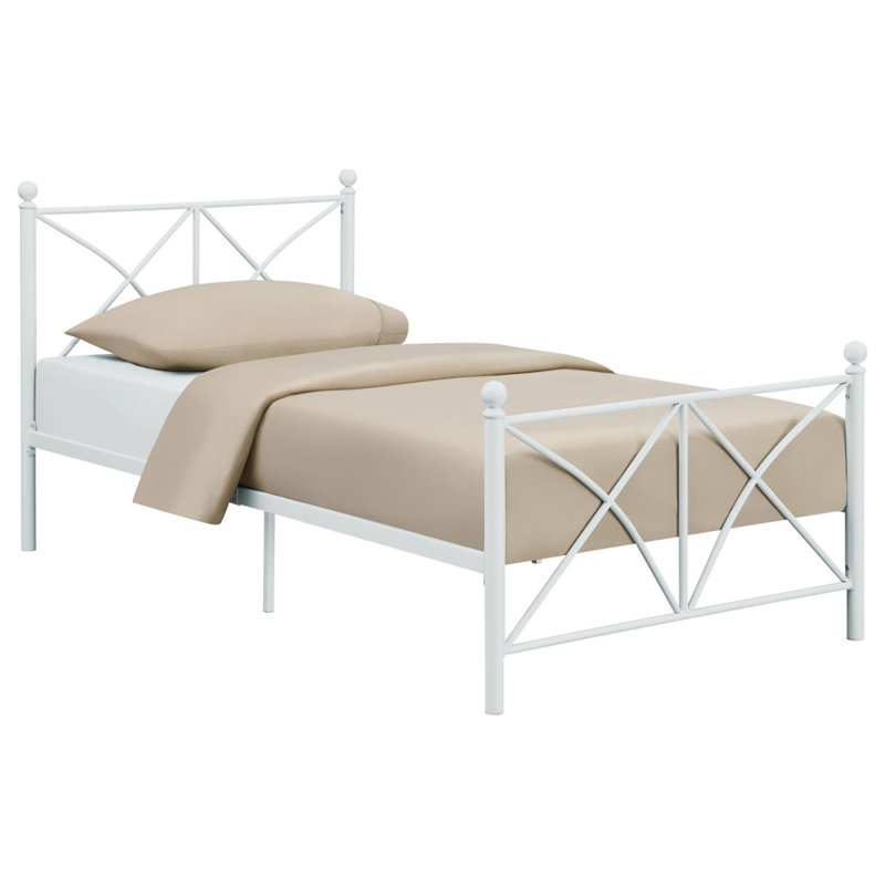 White Full Platform Bed, Full
