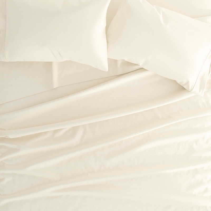 Simply Soft™ Chevron Embossed Bed Sheet Set, Full, Ivory