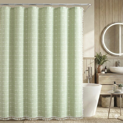 Rideau de douche Sage Green Boho Farmhouse