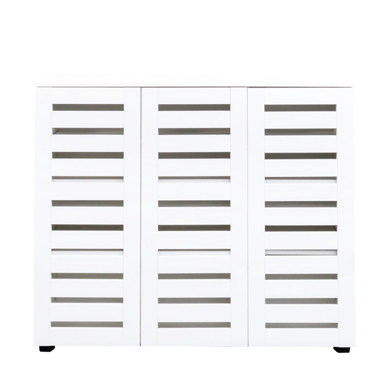 Armoire à chaussures blanche avec fonction de ventilation pour l'entrée, le placard, H 43,86 po x l 37,86 po x P 12,95 po