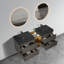 U095-Alice60w-102 Meuble-lavabo gris 60 po avec lavabo double et tablette ouverte Alice
