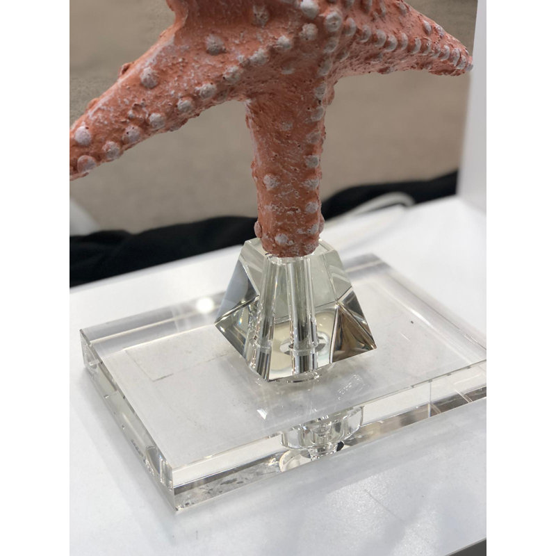 Aloni - 28" Starfish with Crystal Base - Set of 2 - Natural Finish, Pink