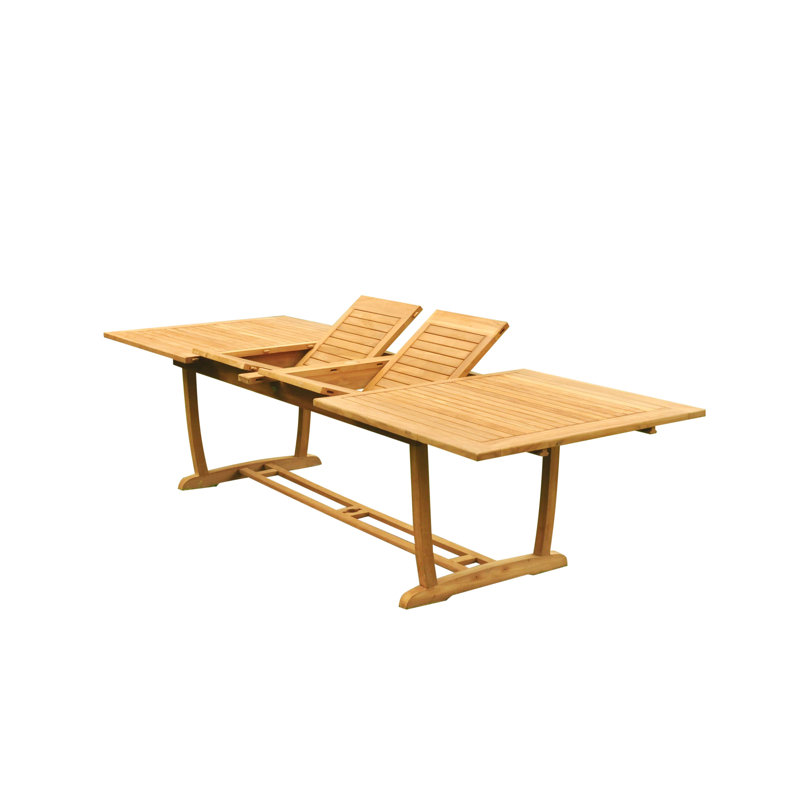Outdoor 9 - Piece Teak Dining Set, 125" x 43" x 31.5", 6