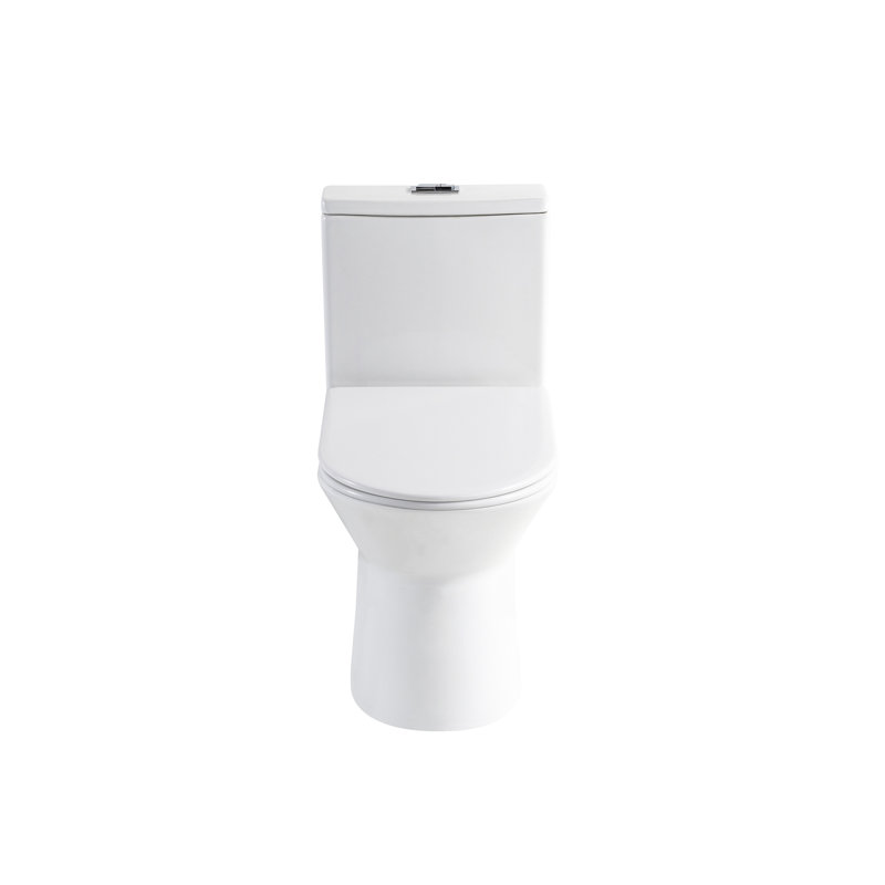 17" Compliant Toilet, 1.1/1.6 Dual Flush, Rimless Bowl, Soft Closing Seat, Gloss White, 12" Rough-In, Efficient Use Of Water Close Space Optimized