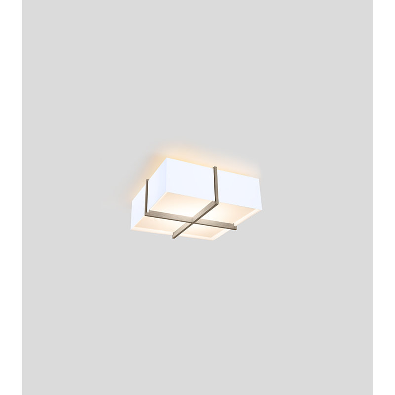 Plafonnier encastré à DEL Veram - 3500K, Blanc brillant, Chêne blanchi, H 6,4 po x l 24 po x P 24 po