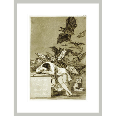 The Sleep of Reason Produces Monsters (Los Caprichos) by Francisco de Goya -Framed Giclee Print