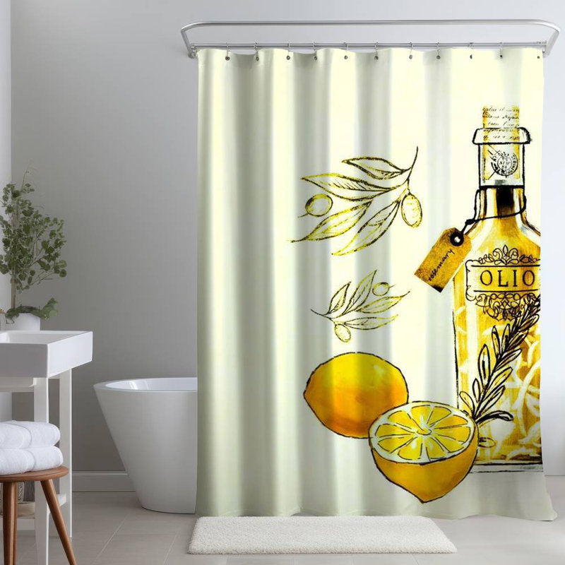 Shower Curtain GA11 – Polyester Shower Curtain, Dye Sublimation Print, 71" W × 74" L