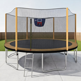 Surclassement - Trampoline avec gonfleur de panier de basketball et échelle (enceinte de sécurité extérieure)
