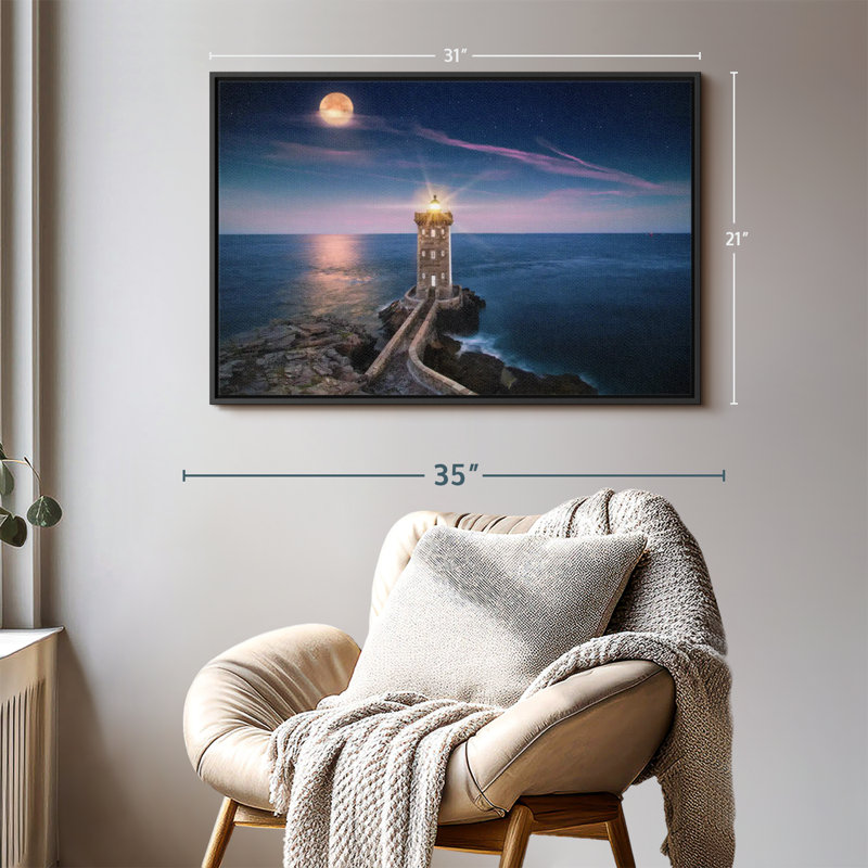 Impression sur toile «Phare plage», H 21 po x l 31 po