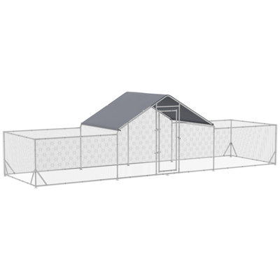 Large Metal Chicken Coop Chicken Run For Chicken, Ducks And Rabbits With Waterproof And Anti-UV Cover, Walk-In Poultry Cage Hen House For Outdoor And -  Tucker Murphy Pet™, 1BCE2DE8B0344DECAA147908A49335B6