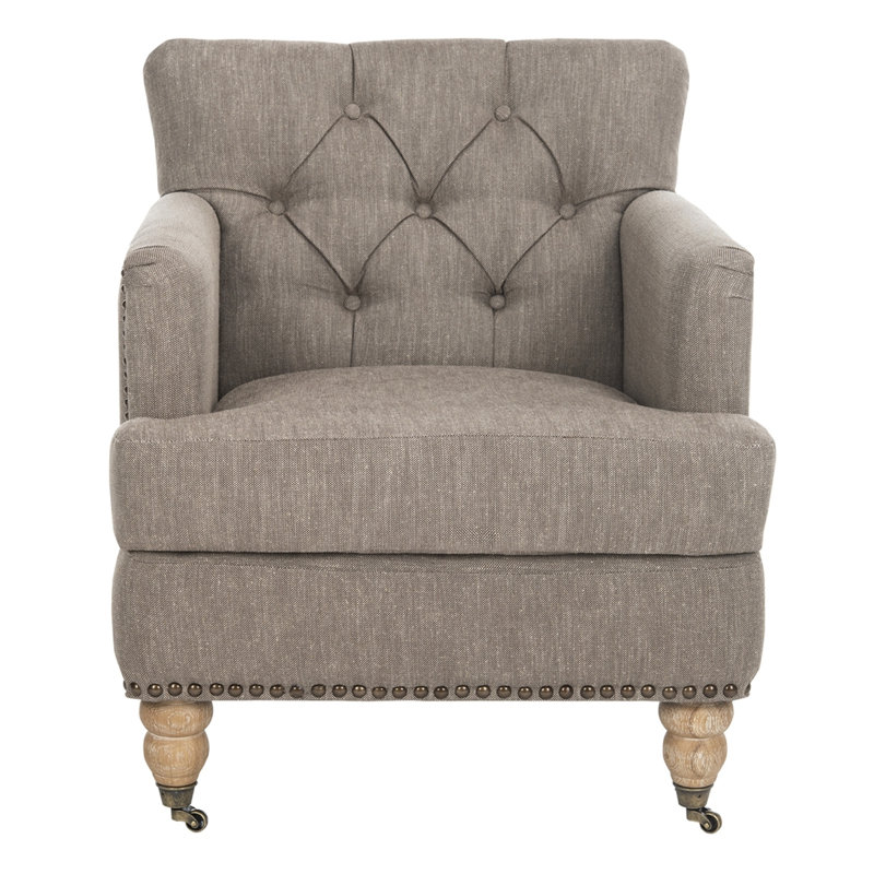 Fauteuil club Atkison, 100 % lin taupe