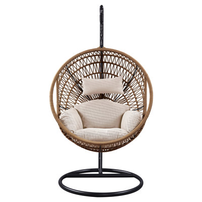 Vasant Beige Fabric & Rope Hanging Chair