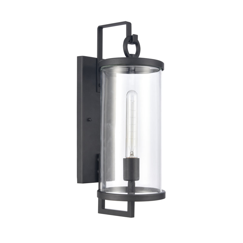 Hopkins 18'' High 1-Light Outdoor Sconce - Charcoal Black, 17.75" H x 6.25" W x 8" D