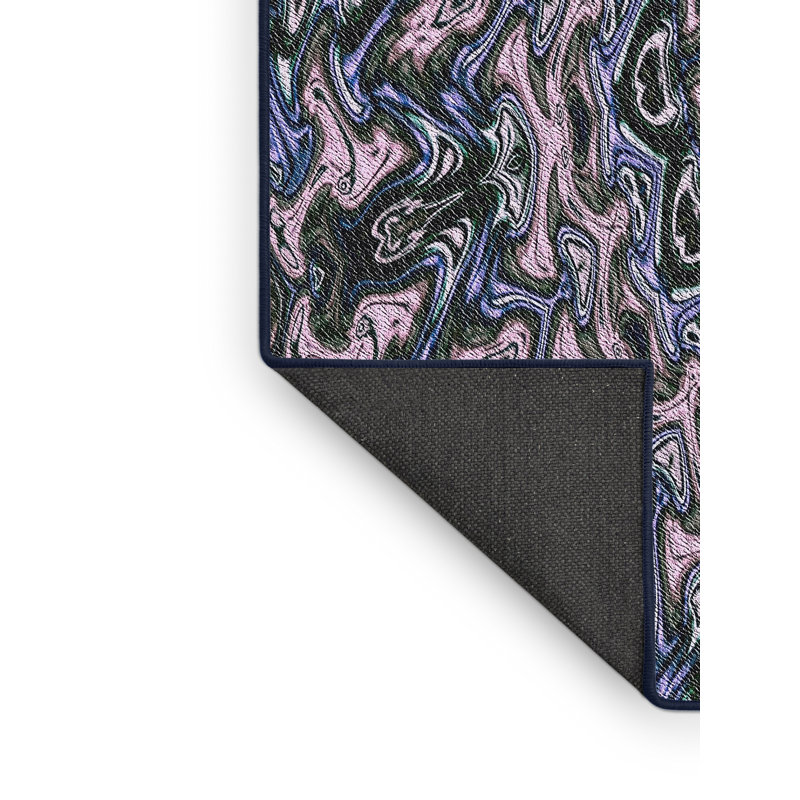 Tapis rose à motifs/mauves de zone, Rectangle 5 pi x 7 pi