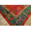 Tapis antique corail et vert en laine taille art antique